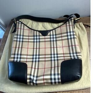 Burberry Beige and Black Checkered Tote